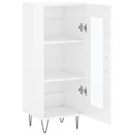 vidaXL Buffet Blanc brillant 34 5x34x90 cm Bois d'ingénierie