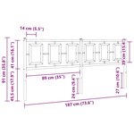 vidaXL Tête de lit de remplacement métal noir 180 cm