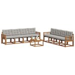 vidaXL Ensemble de canapés d'extérieur 9 Pièces Gris Naturel et Clair