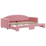 vidaXL Lit de jour avec lit gigogne rose 80x200 cm velours