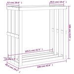 vidaXL Porte-bûches d’extérieur Blanc 108x52x106 cm Bois massif de pin