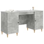 vidaXL Bureau Gris béton 142 5 x 50 x 75 cm Bois d'ingénierie
