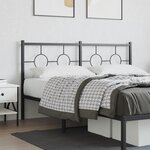 vidaXL Tête de lit métal noir 160 cm