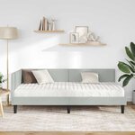 vidaXL Cadre de lit d'angle avec matelas 2 pc Gris clair 80 x 200 cm