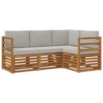 vidaXL Ensemble de canapés d'extérieur 4 pc Gris Naturel et Clair