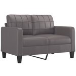 vidaXL Ensemble de canapés 4 Pièces avec coussins Gris Similicuir