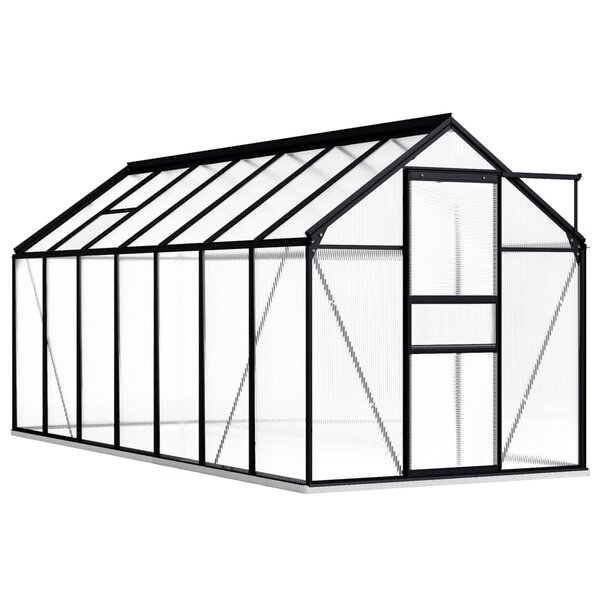 vidaXL Serre avec cadre de base Anthracite Aluminium 8 17 m²