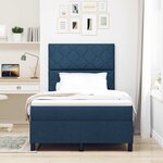 vidaXL Lit à ressorts avec matelas Bleu 120 x 200 cm tissu