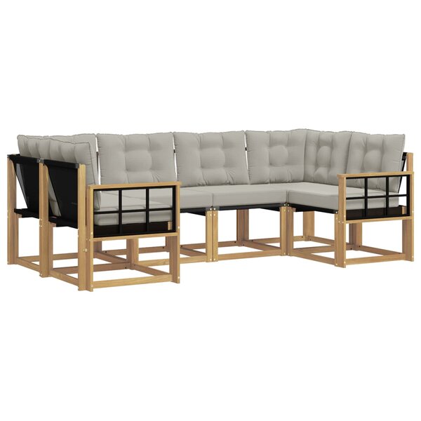 vidaXL Ensemble de canapés d'extérieur 6 pc Blanc et gris clair