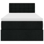 vidaXL Cadre de lit ottoman avec matelas noir 90x190 cm tissu