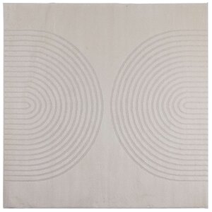 vidaXL Tapis de surface Carré HUARTE Crème 200 x 200 cm Polyester