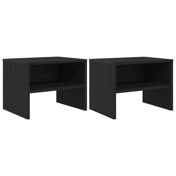 vidaXL Cabinet de chevet 2 Pièces Chêne noir 40 x 40 x 30 cm