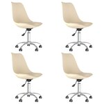 vidaXL Chaises pivotantes à manger lot de 4 Crème Tissu