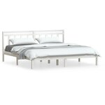 vidaXL Cadre de lit sans matelas blanc bois massif