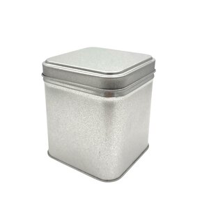Boîte cubique fer blanc  vernis alimentaire  7 x 7 x 8 cm