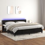 vidaXL Sommier à lattes de lit avec matelas et LED Noir 200x200 cm