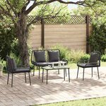 vidaXL Ensemble de meubles de jardin 4 Pièces Marron Noir Crème