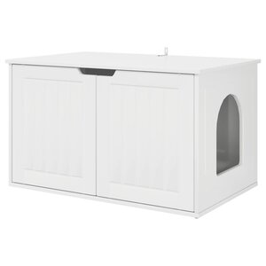 vidaXL Maison pour chat Blanc Brillant 85 x 55 x 53 5 cm
