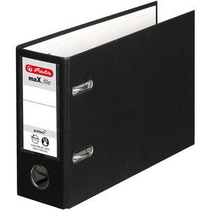 Classeur à levier PP maX.file protect A5 à l'italienne dos de 75 mm Noir HERLITZ