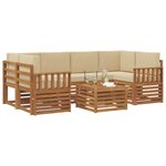 vidaXL Ensemble de canapés d'extérieur 7 Pièces Naturel et Beige