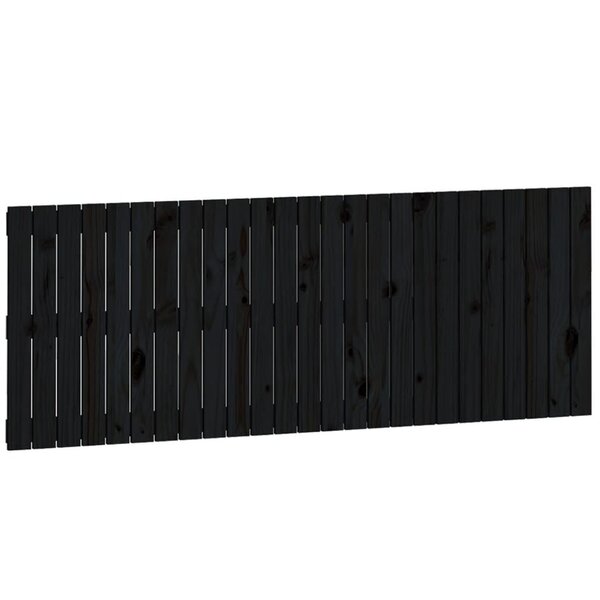 vidaXL Tête de lit murale Noir 159 5x3x60 cm Bois massif de pin
