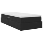 vidaXL Lit avec rangement et matelas Noir 100 x 200 cm Velours