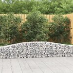 vidaXL Paniers à gabions arqués 8 Pièces 400x30x40/60 cm Fer galvanisé