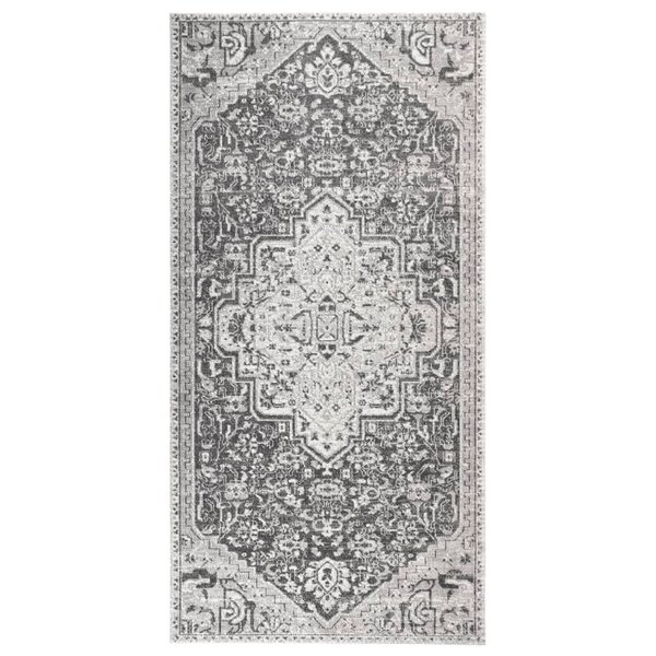 vidaXL Tapis à tissage plat d'extérieur 100x200 cm Gris clair