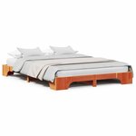 vidaXL Cadre de lit Marron cire 207 x 155.5 x 17 cm Bois massif en pin