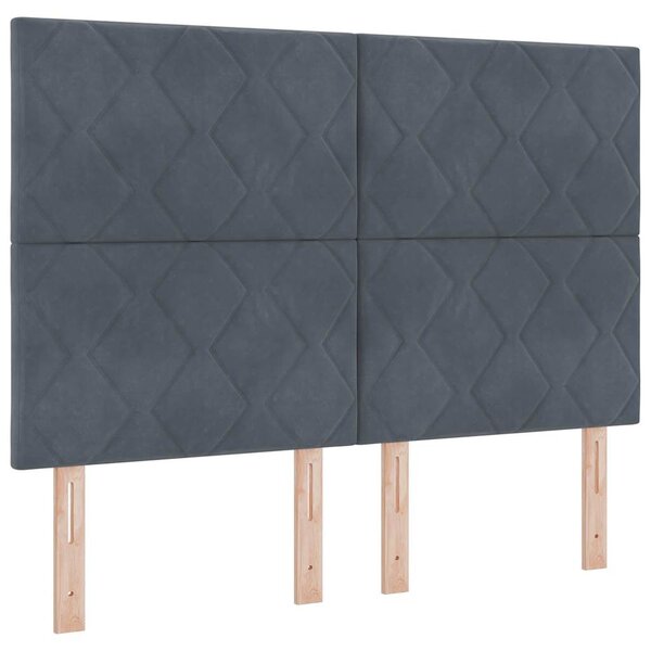 vidaXL Lit à ressorts avec matelas Gris foncé 140 x 190 cm Velours