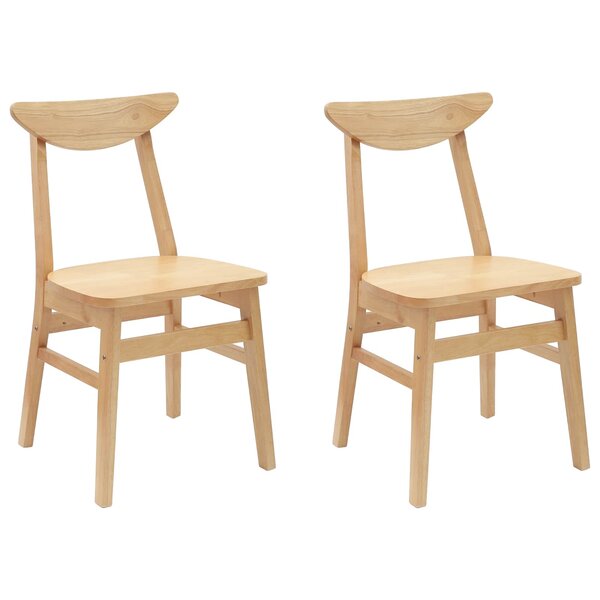 vidaXL Chaises de salle à manger 2 Pièces Naturel 42 x 47.5 x 81 cm