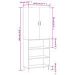 vidaXL Buffet haut Sonoma gris 69 5x34x180 cm Bois d'ingénierie