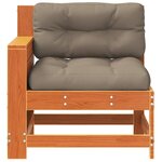 vidaXL Canapé de jardin accoudoir coussins cire marron bois pin massif