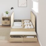 vidaXL Cadre de lit de rangement en chêne Sonoma 100x200 cm