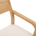 vidaXL Chaises à manger coussins 2 Pièces naturel bois massif caoutchouc