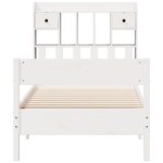 vidaXL Lit bibliothèque sans matelas blanc 100x200 cm bois pin massif