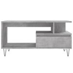 vidaXL Table basse Gris béton 90x49x45 cm Bois d'ingénierie