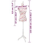 Buste de couture de femme en coton blanc motifs à rosiers