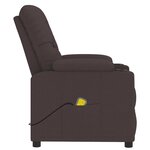 vidaXL Fauteuil de massage Marron foncé Tissu