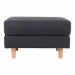 Pouf gris foncé avec pieds en bois naturel