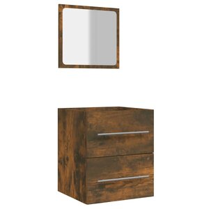 vidaXL Armoire de salle de bain avec miroir Chêne fumé 41x38 5x48 cm