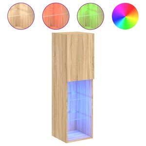 vidaXL Meuble TV avec lumières LED chêne sonoma 30 5x30x102 cm