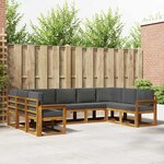 vidaXL Ensemble de canapés d'extérieur 9 Pièces Naturel et Anthracite