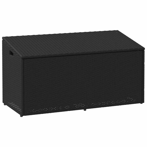 vidaXL Boîte de rangement de jardin noir 110x50x58 cm résine tressée
