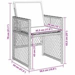 Ensemble de salle à manger de jardin 5 pièces avec coussins beige poly rattan