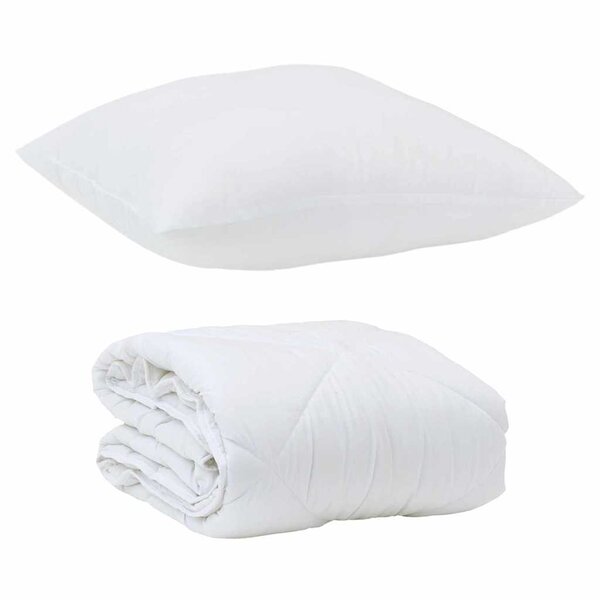 vidaXL Duvet d'été simple avec oreiller 2 Pièces Blanc Microfibre