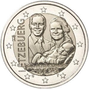 Pièce de monnaie 2 euro commémorative Luxembourg 2020 – Naissance du prince Charles