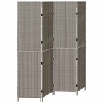 vidaXL Paravent Pliant Manuel Gris 195 x 180 cm polyrotin
