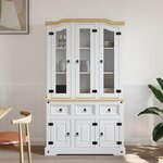 vidaXL Buffet haut Corona blanc 112x43x196 cm bois massif pin mexicain