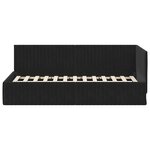 vidaXL Cadre de lit d'angle avec tête de lit Noir 90 cm x 190 cm tissu